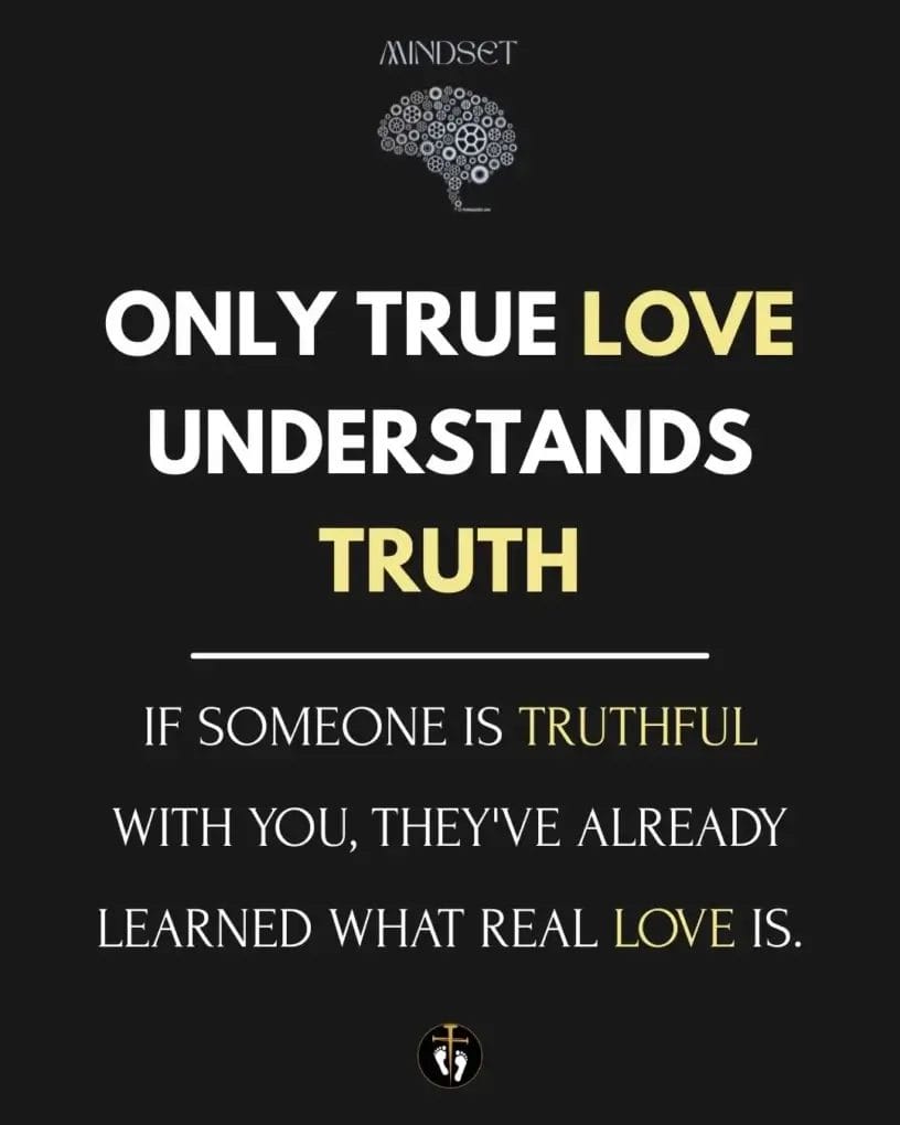 Christian mindset graphic with bold text “Only True Love Understands Truth” on a dark background, emphasizing honesty, truthfulness, and biblical love.