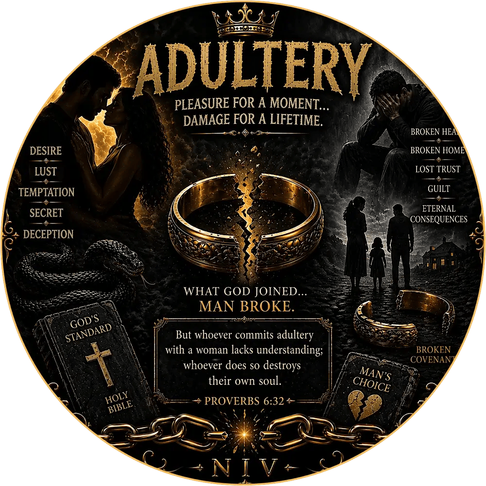 Broken marriage rings and emotional consequences representing Bible verses about adultery NIV and unfaithfulness