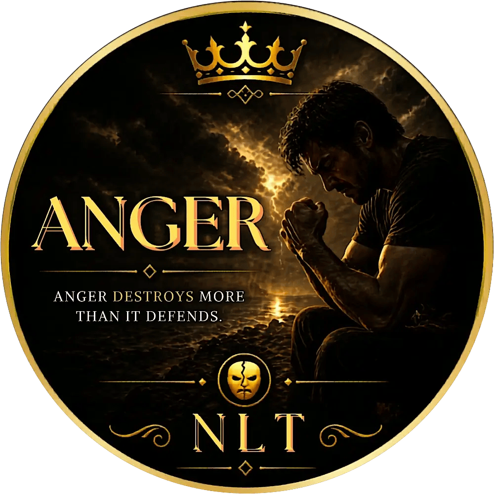Man sitting in reflection representing Bible verses about anger NLT and choosing peace over anger