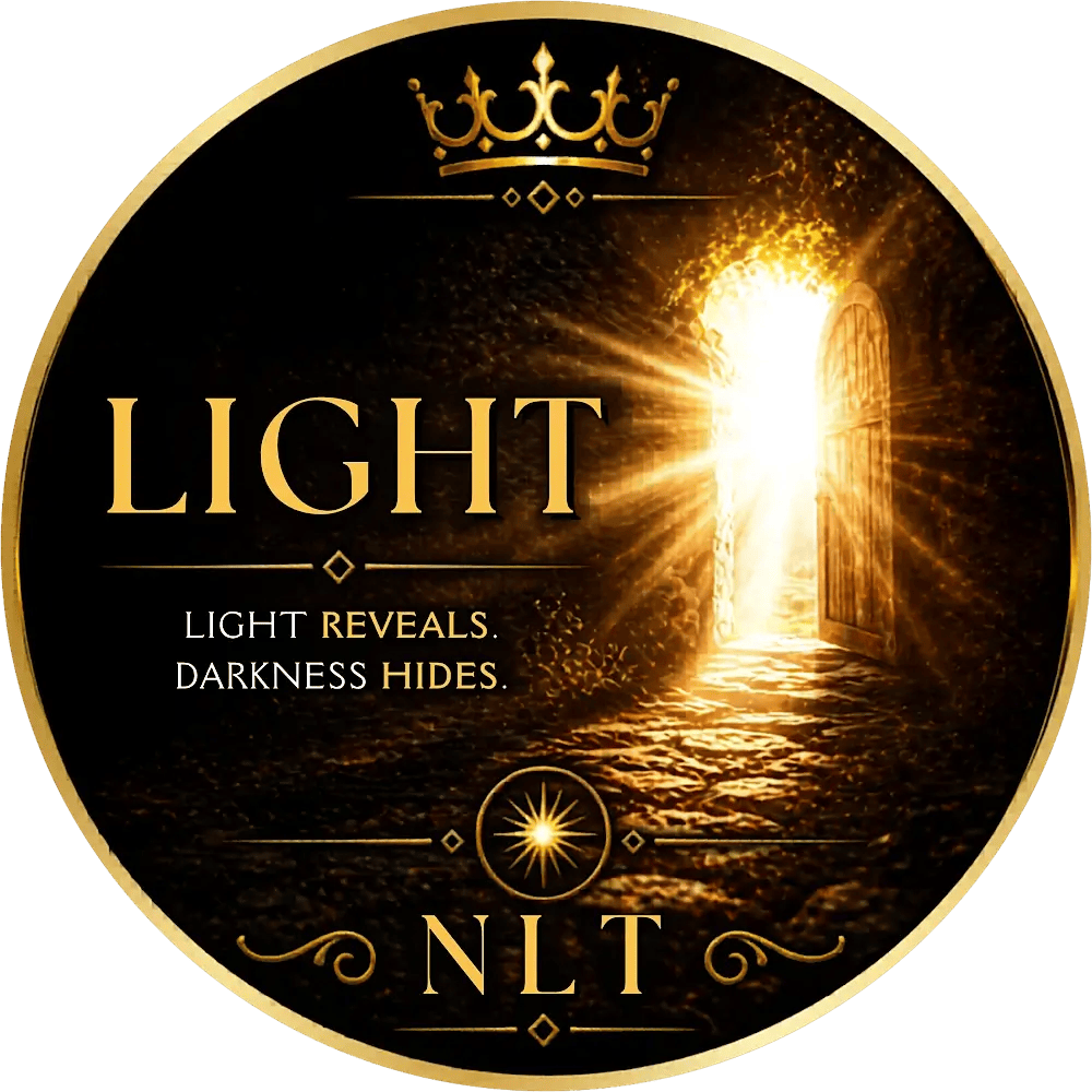 Bright doorway with light breaking through darkness representing Bible verses about light NLT and truth overcoming darkness